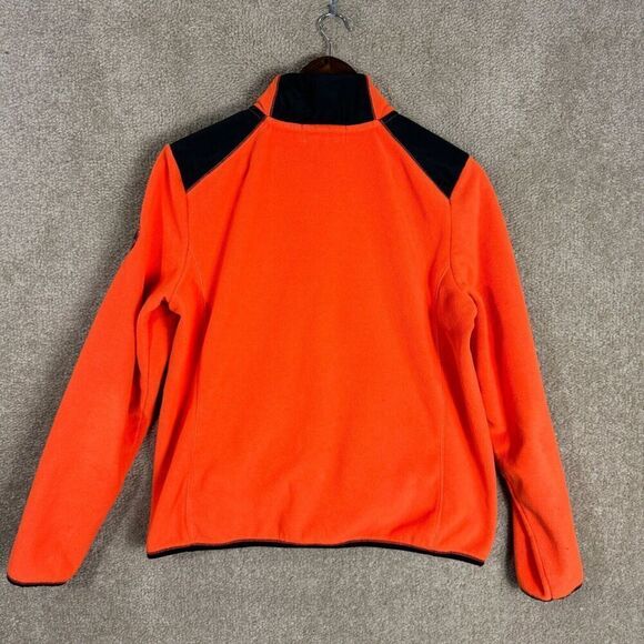 LRL Ralph Lauren Active Jacket Womens Size Large L Orange/Black Fleece Full Zip - Picture 9 of 10